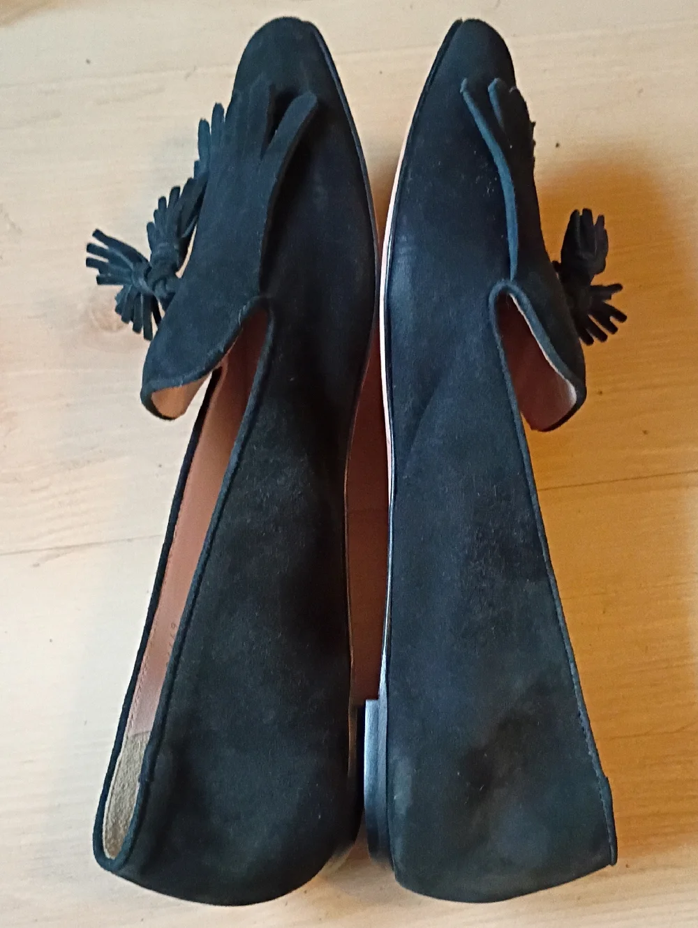 J. Crew Black Suede Tassel Loafers